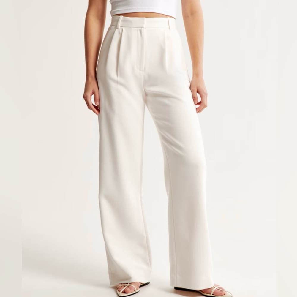 Abercrombie & Fitch Cream Wide Leg Pants